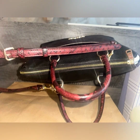 Coach Emma Satchel F34280 Colorblock Signature + Snake Handles Crossbody - Picture 6 of 13